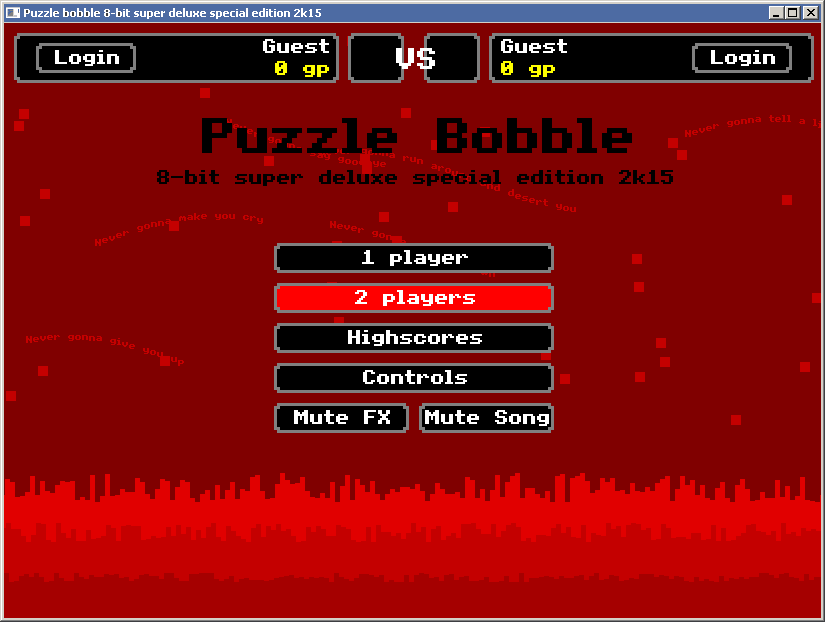 main menu of the game... idk how to describe this